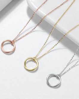 Simple Round Pendant Necklace for Women