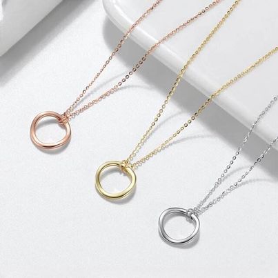Simple Round Pendant Necklace for Women