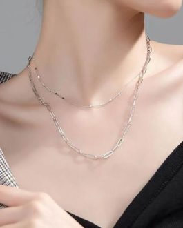 Sweet Choker Necklace Double Link Chain