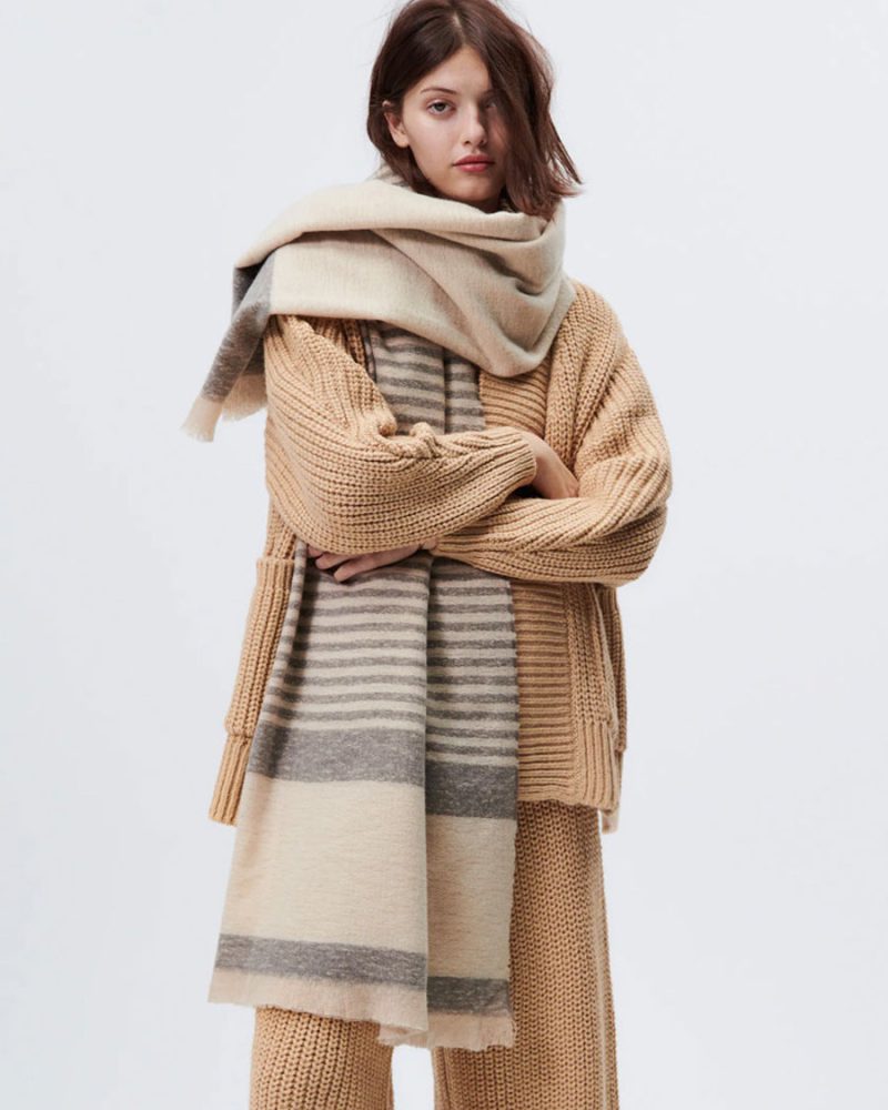 Stripes Fiber Winter Warm Long Scarves