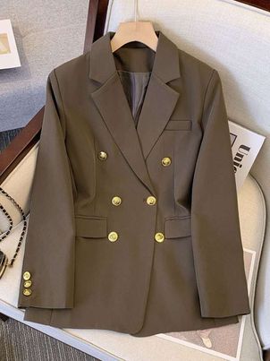 Blazer Jacket Double Breasted Chic Outerwear For Women