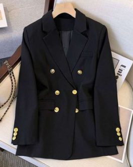 Blazer Jacket Double Breasted Chic Outerwear For Women