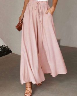 Pants Pink Lace Up Oversized Trousers
