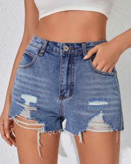Shorts For Woman Casual Buttons Cotton Bottoms