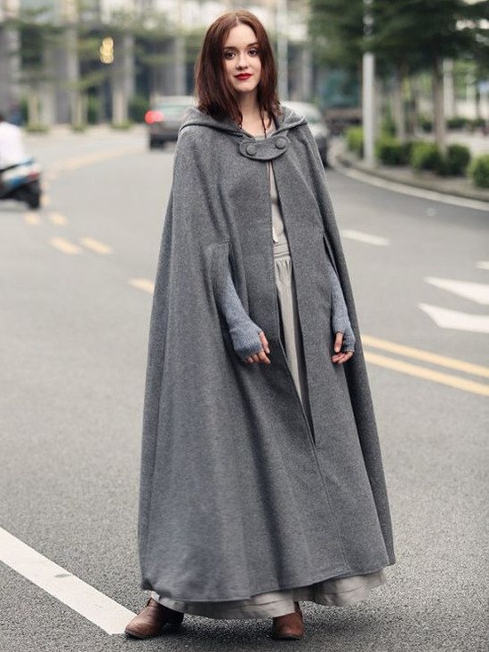 Women Poncho Hooded Hunter Green Poncho Oversized Cape