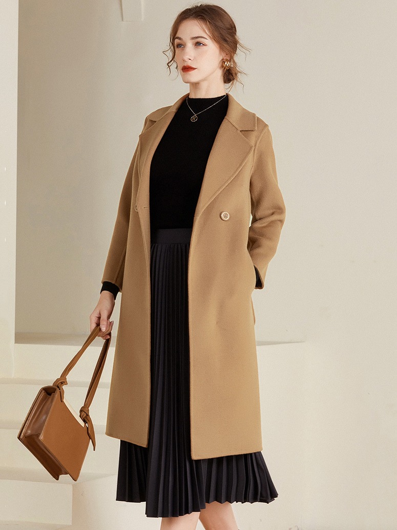 Women's Wool Coat 100% Wool Overcoat Winter Outerwear 2023