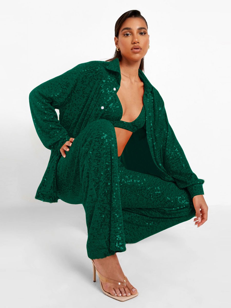 Pant Set Rose Field Buttons Casual Two Piece Sets