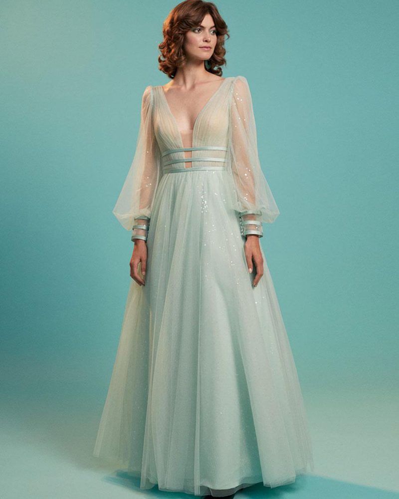Cocktail Dress 2023 Elegant Floor-Length A-Line V-Neck Tulle Party Dresses