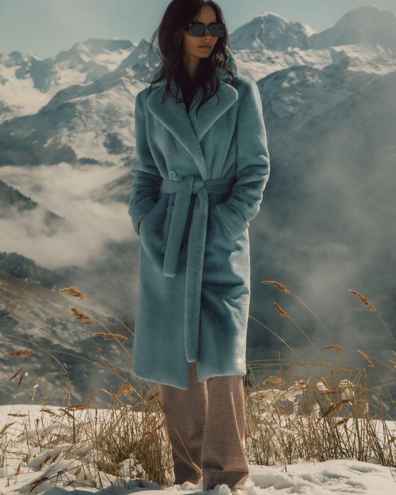 Faux Fur Coats Belted Women Warm Winter Outerwear
