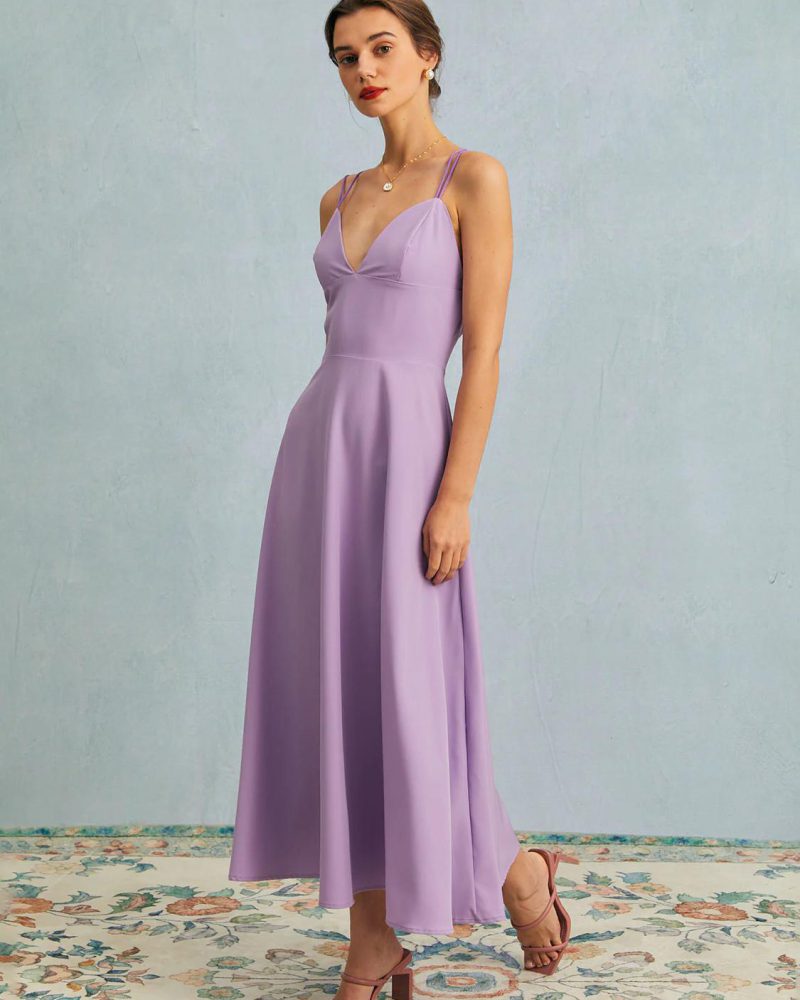 Women Black Dress Spaghetti Straps Sleeveless Pleated Party Dress