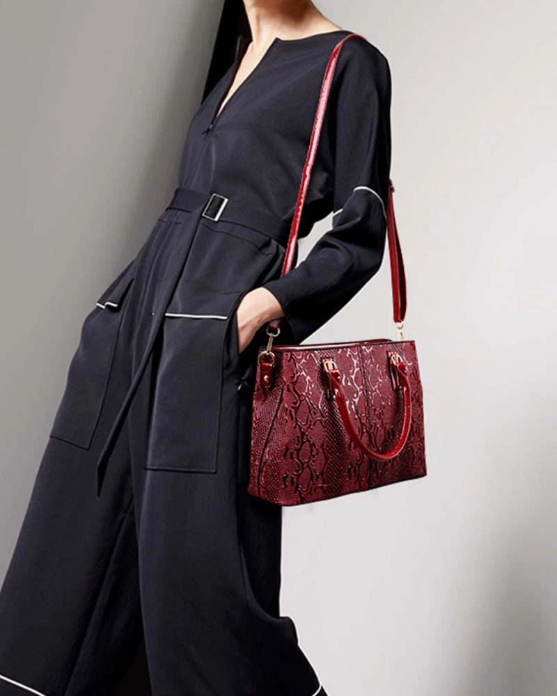 Leather Casual Tote Bag Large Capacity Vintage Designer Handbag