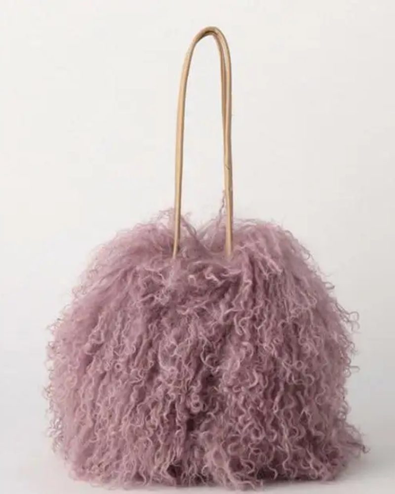 Wool Whole Fur Real Curly Plush Chain Handcuff