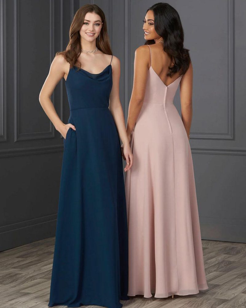 Bridesmaid Dress Chiffon A-Line Floor-Length Wedding Party Dress
