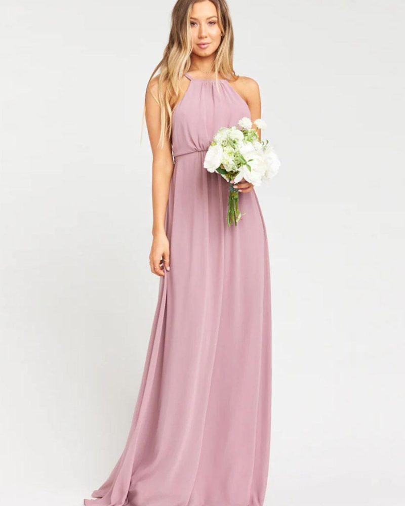 Bridesmaid Dresses Chiffon A-Line Floor-Length Wedding Party Dress