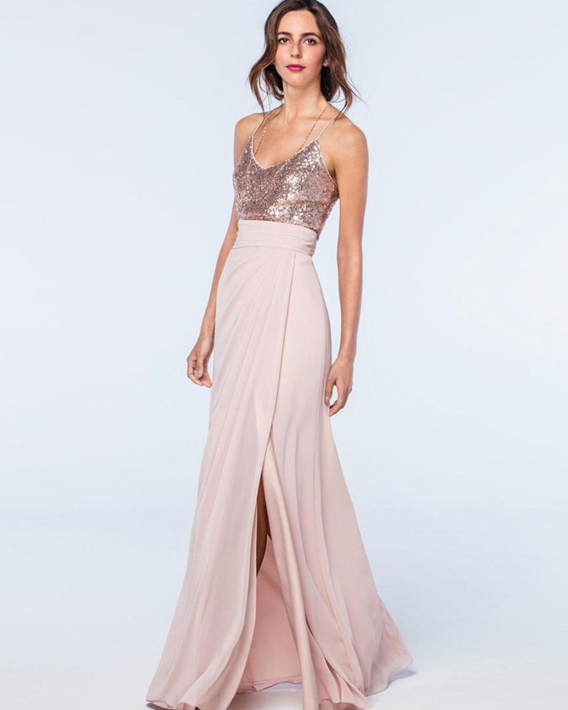 Bridesmaid Dresses Chiffon A-Line Floor-Length Wedding Party Dress