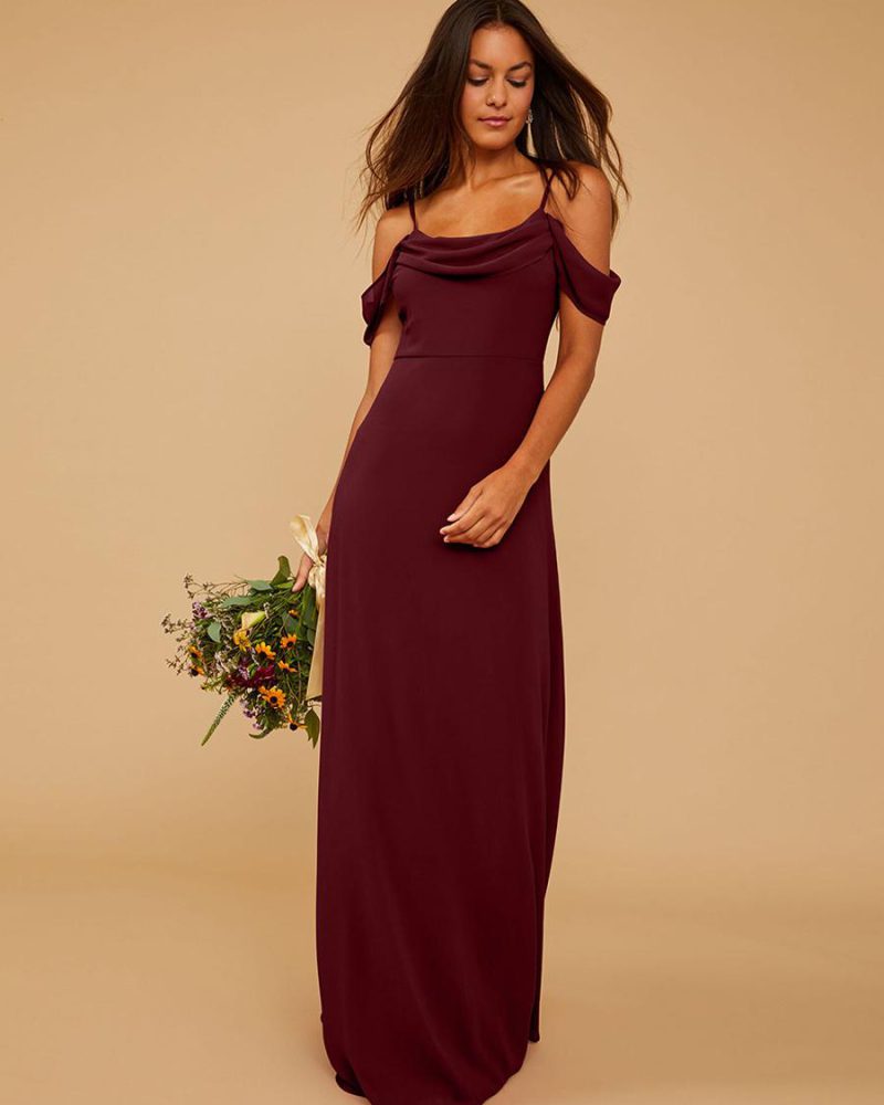 Bridesmaid Dresses A-Line Floor-Length Zipper Chiffon Prom Dress