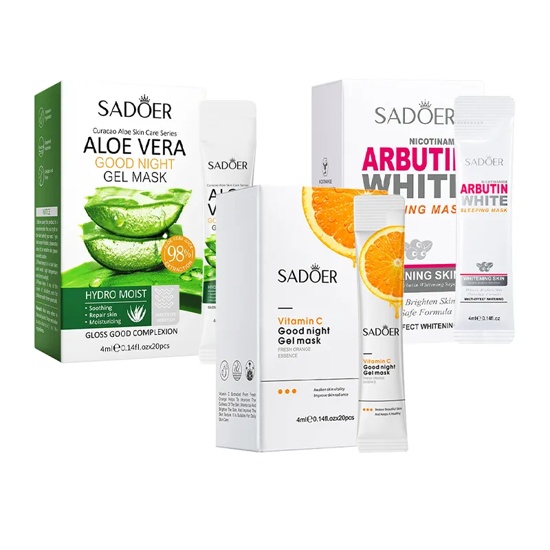 60pcs Aloe Collagen Firming Mask Protein Face Care Moisturizing Hydrating Anti-aging Face Masks Wash-Free Sleeping Mask