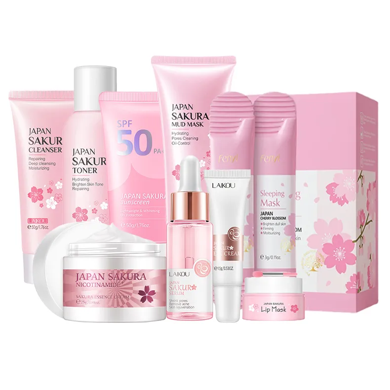 9pcs Facial Products Kit Sakura Skin Care Set Skincare Product