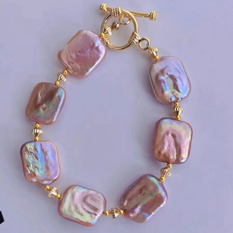 Colorful Baroque OT Buckle Design Exquisite and Unique Sugar Pearl Bracelet