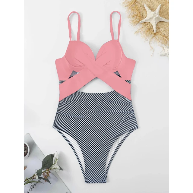 Designer Inspired Bodysuit One-Piece Swimsuit Poolside Elegance