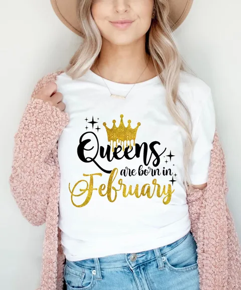 Elegant Birthday Queen Graphic T-Shirt for Summer Fashionistas