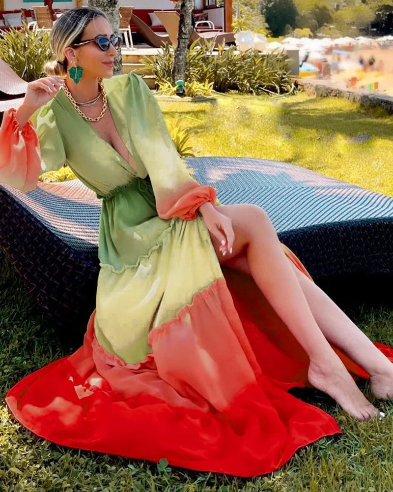 Elegant White Cotton Beach Tunic Cover-Up Dress for Swimsuits