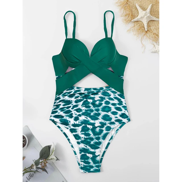 Fashion-Forward Patchwork One Piece for Summer Beach Parties