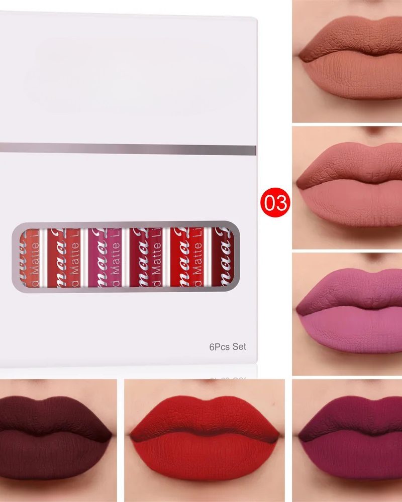 Luxe Matte Liquid Lipstick Vault 6pc Waterproof Nude Set for Modern Chic