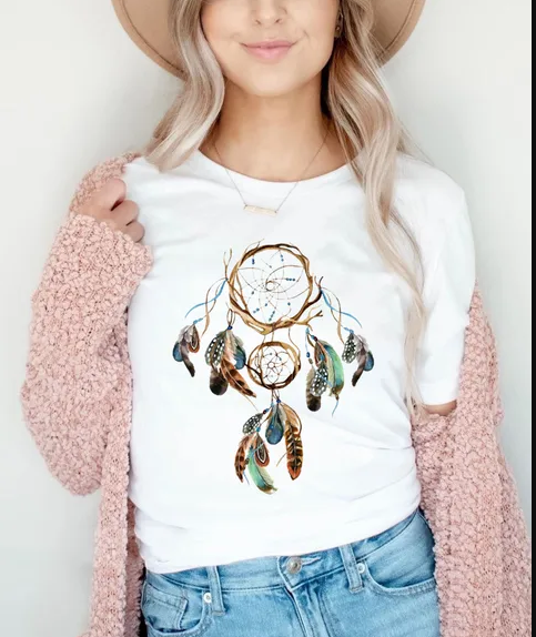 Modern Summer Fashion – Butterfly Watercolor Print, O-Neck Top for Young Women