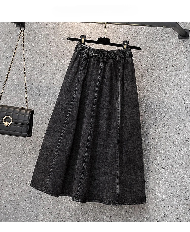 Oversized Elastic High Waist Pleated Casual A Line All-match Long Skirts