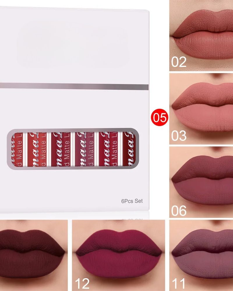 Premium Velvet Matte Series 6 Long-Lasting Liquid Lipsticks for Ultimate Style