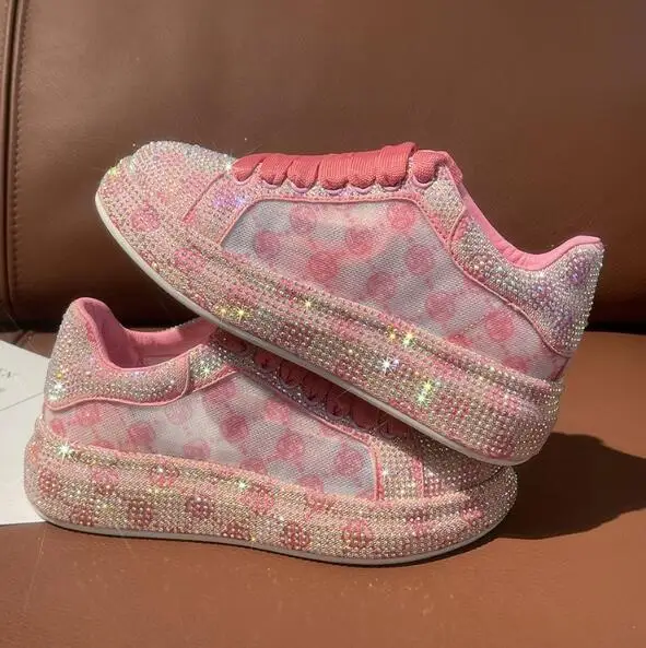 Rhinestone Women's Platform Shiny Shoes Fashionable Sneakers