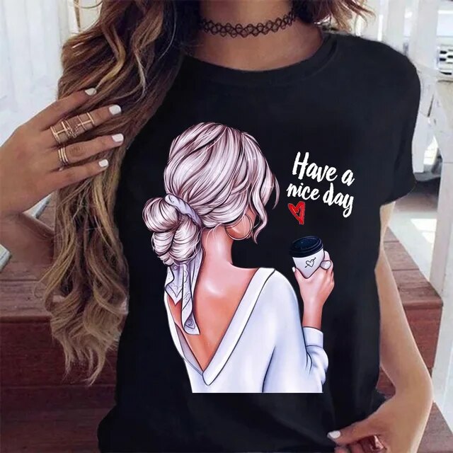 Sunny Vibes Tee – Women's Print Top for Everyday Wear