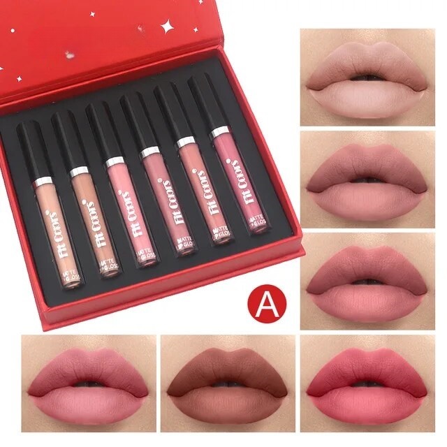 Timeless Beauty Matte Liquid Lipstick Collection 6Pcs Moisturizing Durable Waterproof