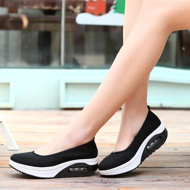 Women Casual Shoes Fashion Platform Flats Walking Shoes