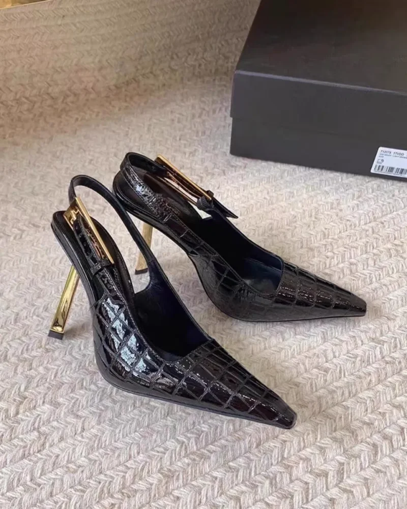 Elegance Ascend - Stone Pattern Stiletto Pumps