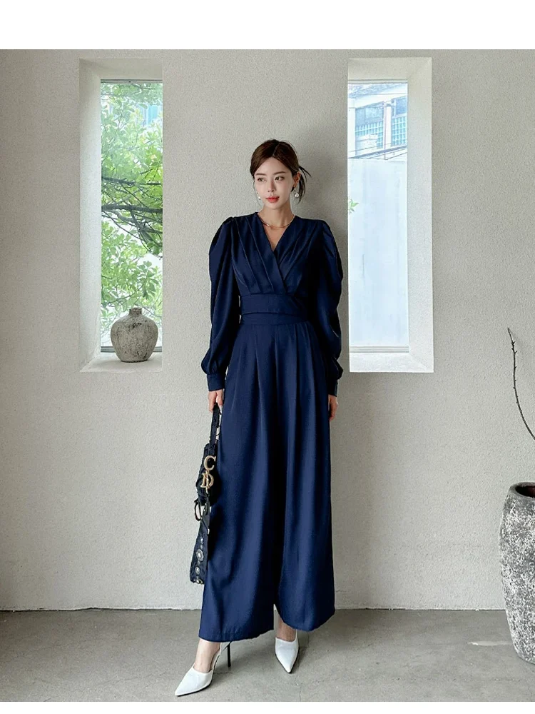 Elegant V-Neck Short Top Wide Leg Pants Casual Pants Sets