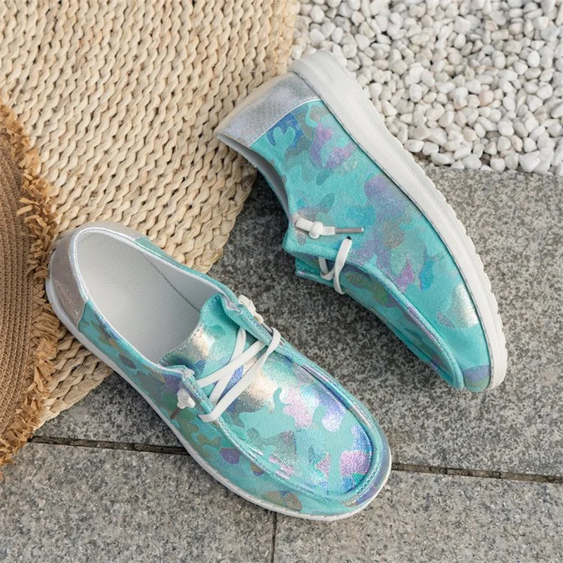 Lace up Flat Bottom Large Size Single Shoe One Step Loafers Shoes