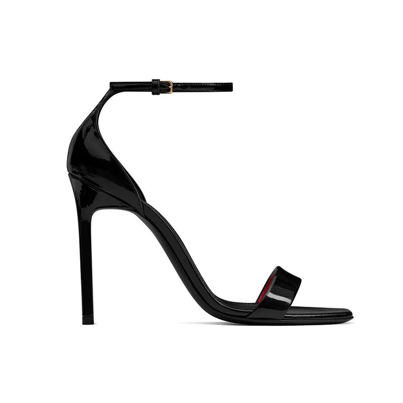 Patent Perfection Sandals Chic Contour Spool Heel