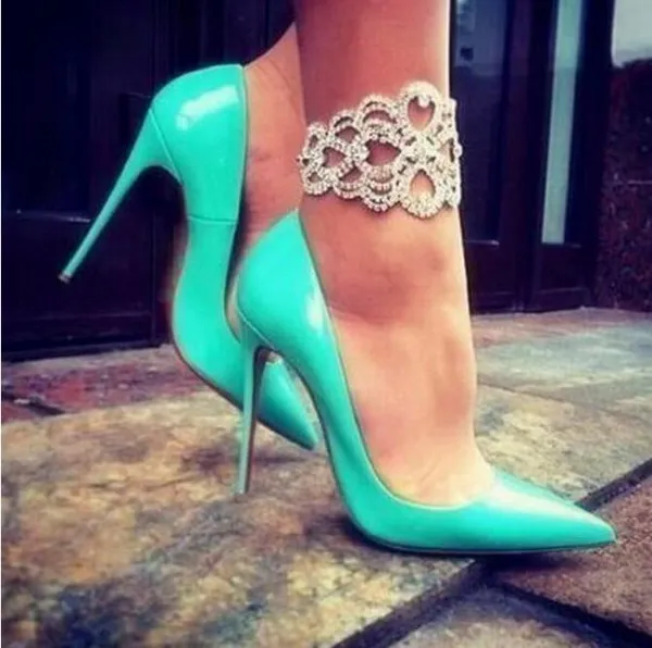 Patent Pinnacle Heels Luxe Luster Pointed Pumps