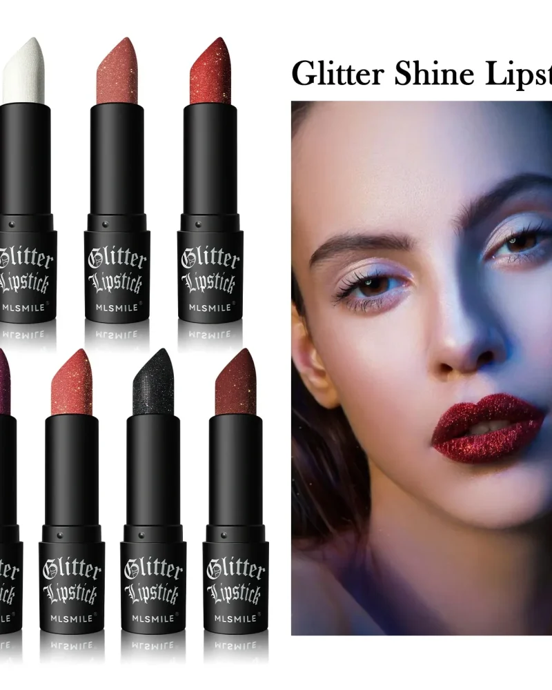 Waterproof Diamond Glitter Long Lasting Moisturizing Shiny Pearlescent Nude Lipsticks