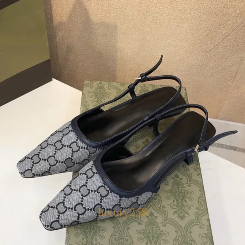 designer crystals sparkling back buckle Luxury kitten heel