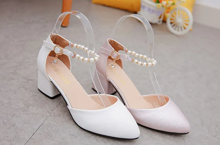 shallow baotou sandals rough with 6 cm high heels Sandalias femeninas