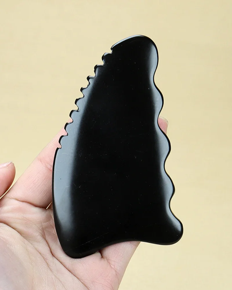 Smooth Comfortable Facial Body Massage Tools, 11-Edge and Curve Gua Sha Bian with Ridges
