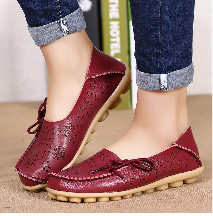 Flat Shoes Breathable Casual Slip Comfortable Leather Flat Loafers