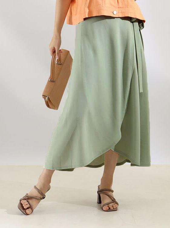 Irregular Full Skirt Drawstring Daily Casual Dating Outdoor Bottom