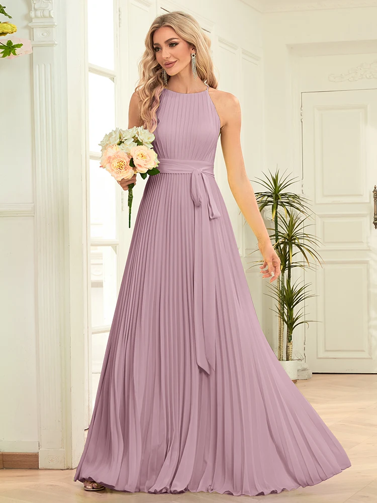 Luxury Women Backless Bridesmaid Wedding Party A-LINE Long Prom Dresses
