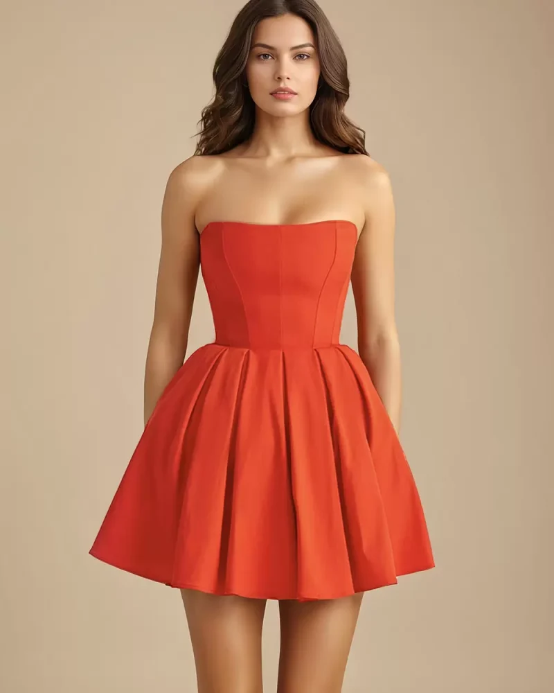 Party Dresses Designed Neckline Sleeveless Semi Formal