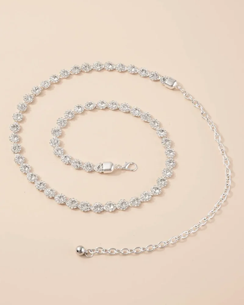 Rhinestone Decor Chain Belt
