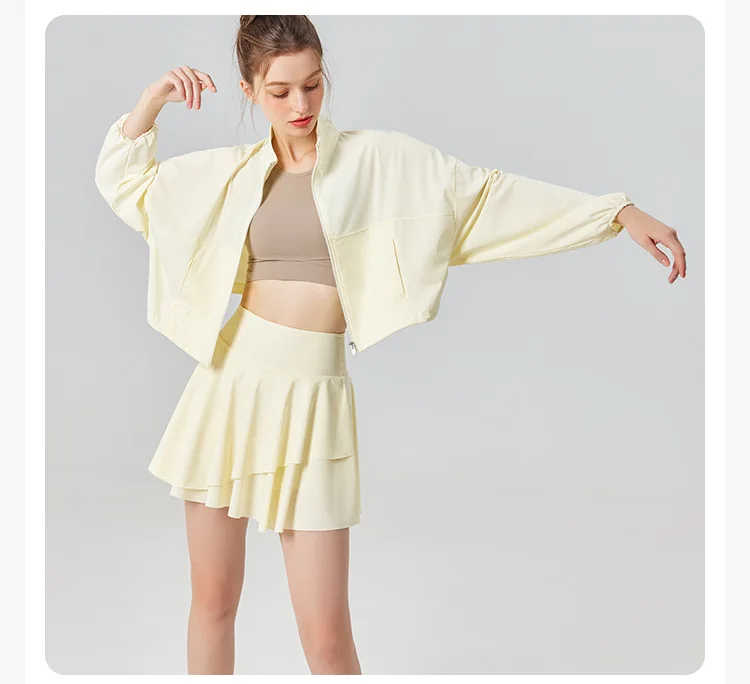 Sport Golf Tennis Skirt With Shorts Pleated High Waist Workout Skirts